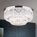 LED Ljusreglerad taklampa i kristall PRISM LED/80W/230V diameter 55 cm skinande krom
