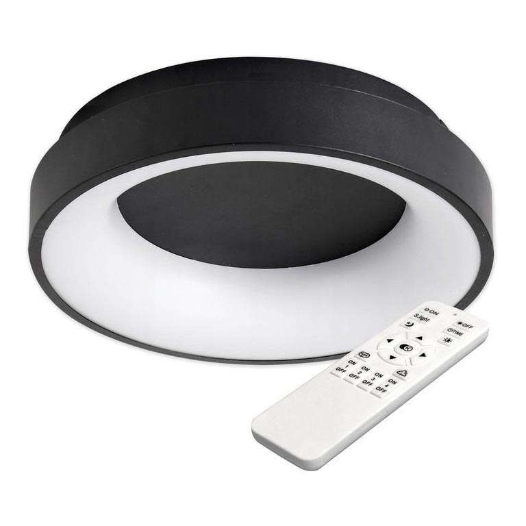 LED ljusreglerad taklampa NOVA LED/54W/230V 3000-6500K svart + fjärrkontroll