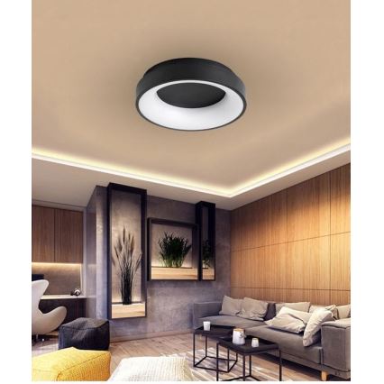 LED ljusreglerad taklampa NOVA LED/54W/230V 3000-6500K svart + fjärrkontroll
