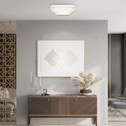LED ljusreglerad taklampa QUADRO LED/38W/230V 3000-6000K vit/gyllene + fjärrkontroll