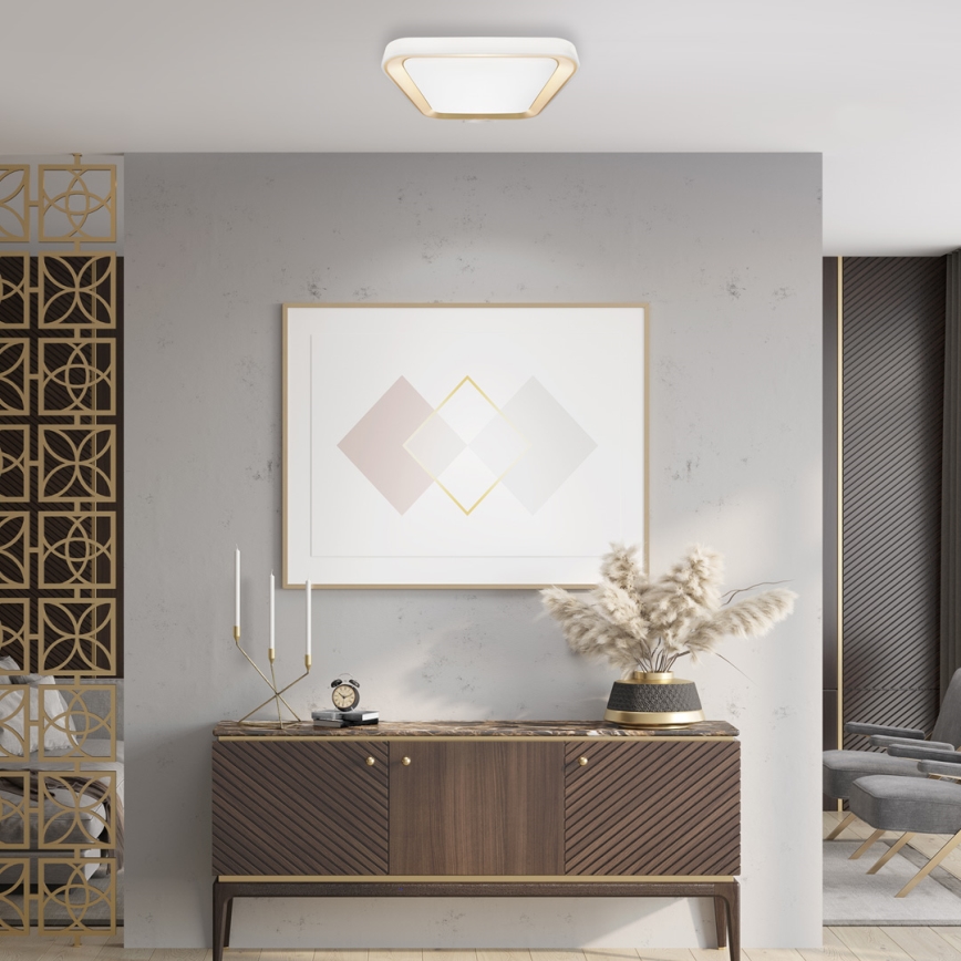 LED ljusreglerad taklampa QUADRO LED/38W/230V 3000-6000K vit/gyllene + fjärrkontroll