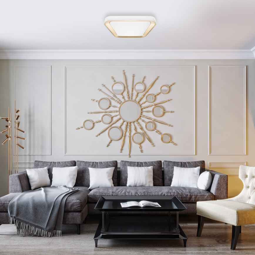 LED ljusreglerad taklampa QUADRO LED/38W/230V 3000-6000K vit/gyllene + fjärrkontroll