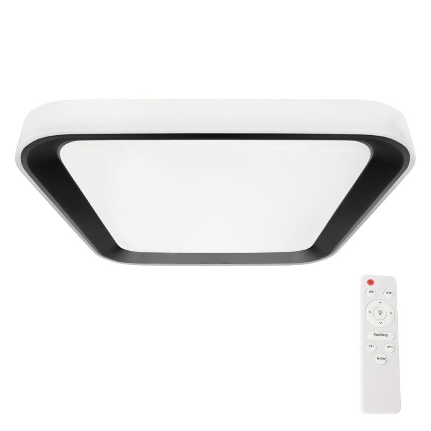 LED ljusreglerad taklampa QUADRO LED/38W/230V 3000-6000K vit/svart + fjärrkontroll