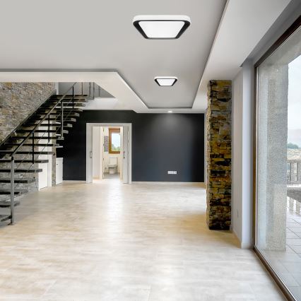 LED ljusreglerad taklampa QUADRO LED/38W/230V 3000-6000K vit/svart + fjärrkontroll
