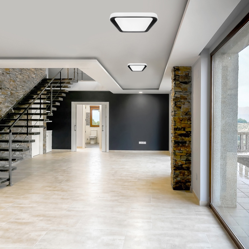 LED ljusreglerad taklampa QUADRO LED/38W/230V 3000-6000K vit/svart + fjärrkontroll