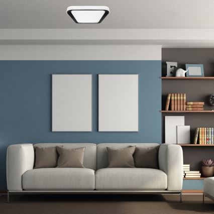 LED ljusreglerad taklampa QUADRO LED/38W/230V 3000-6000K vit/svart + fjärrkontroll