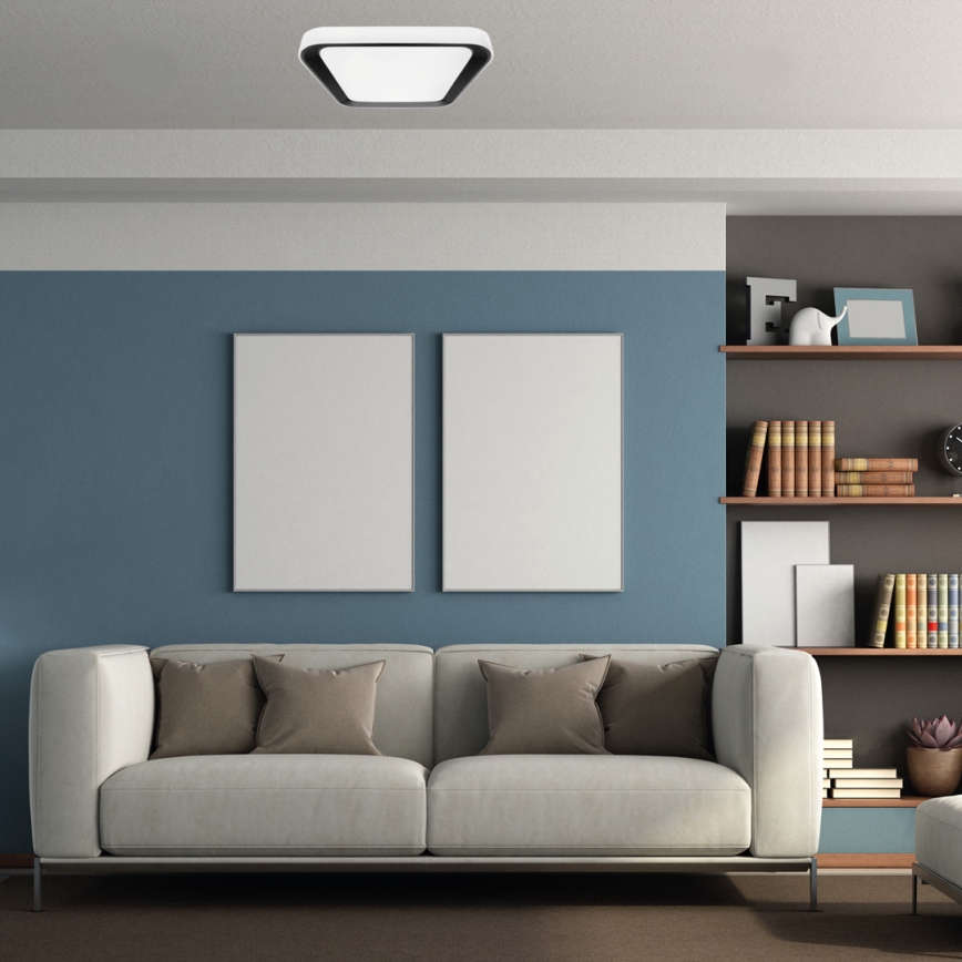 LED ljusreglerad taklampa QUADRO LED/38W/230V 3000-6000K vit/svart + fjärrkontroll