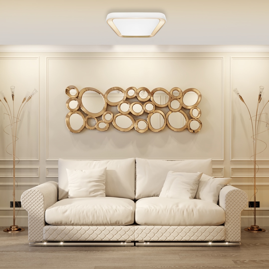 LED ljusreglerad taklampa QUADRO LED/66W/230V 3000-6000K vit/gyllene + fjärrkontroll
