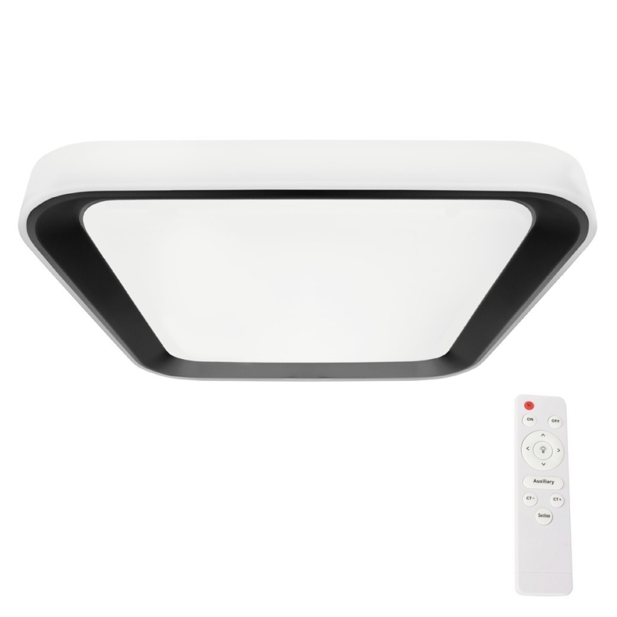 LED ljusreglerad taklampa QUADRO LED/66W/230V 3000-6000K vit/svart + fjärrkontroll