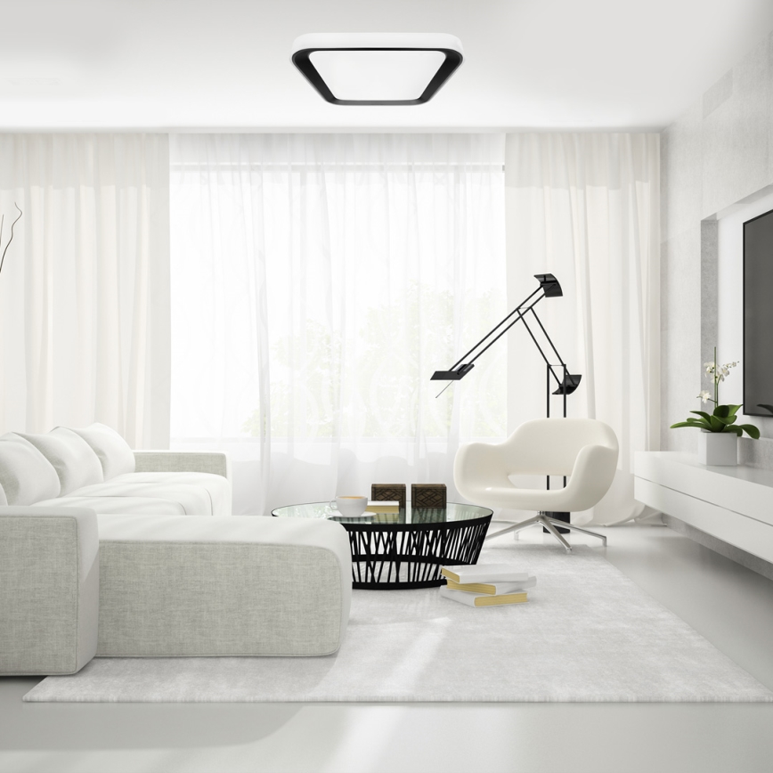 LED ljusreglerad taklampa QUADRO LED/66W/230V 3000-6000K vit/svart + fjärrkontroll