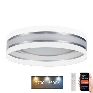 LED ljusreglerad taklampa SMART CORAL LED/24W/230V Wi-Fi Tuya vit + fjärrkontroll