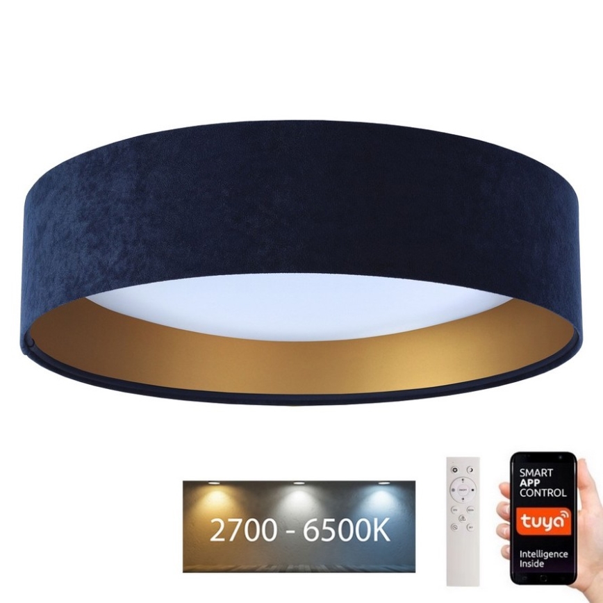 LED ljusreglerad taklampa SMART GALAXY LED/36W/230V diameter 55 cm 2700-6500K Wi-Fi Tuya blå/guld +remote kontroll