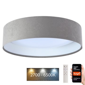 LED ljusreglerad taklampa SMART GALAXY LED/36W/230V diameter 55 cm 2700-6500K Wi-Fi Tuya grå/vit + fjärrkontroll
