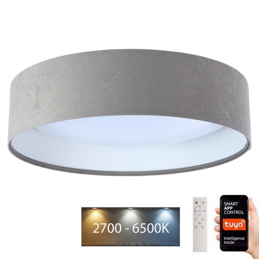 LED ljusreglerad taklampa SMART GALAXY LED/36W/230V diameter 55 cm 2700-6500K Wi-Fi Tuya grå/vit + fjärrkontroll