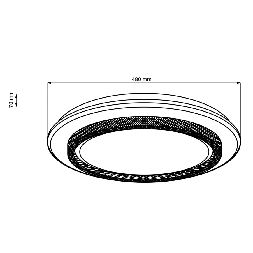 LED ljusreglerad taklampa till badrum ADELA LED/72W/230V diameter 48 cm 3000-6000K IP44 + fjärrkontroll