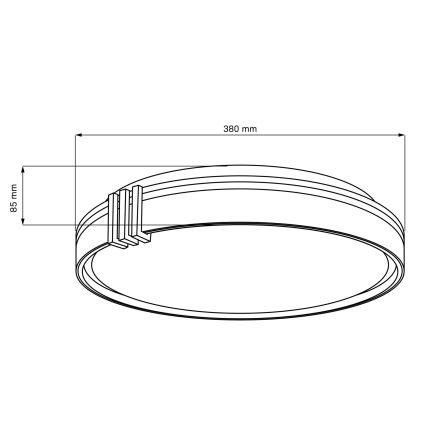 LED ljusreglerad taklampa till badrum ARLETTA LED/48W/230V diameter 38 cm 3000-6000K IP44 + fjärrkontroll
