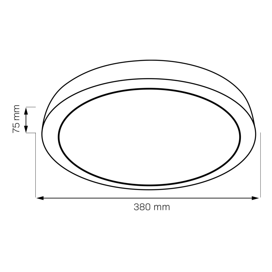 LED ljusreglerad taklampa till badrum HALINA LED/48W/230V 3000-6000K diameter 38 cm IP44 svart + fjärrkontroll