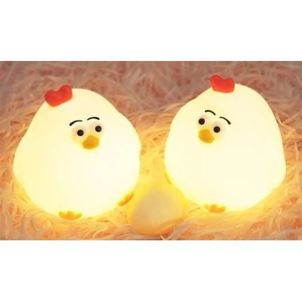 LED Ljusreglerad uppladdningsbar barns nattlampa LED/1W/5V 3000K 800 mAh kyckling