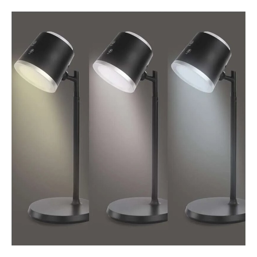 LED Ljusreglerad uppladdningsbar bordslampa 04.01.2001 LED/6W/3,7V 3000K/4000K/6500K 1500mAh svart