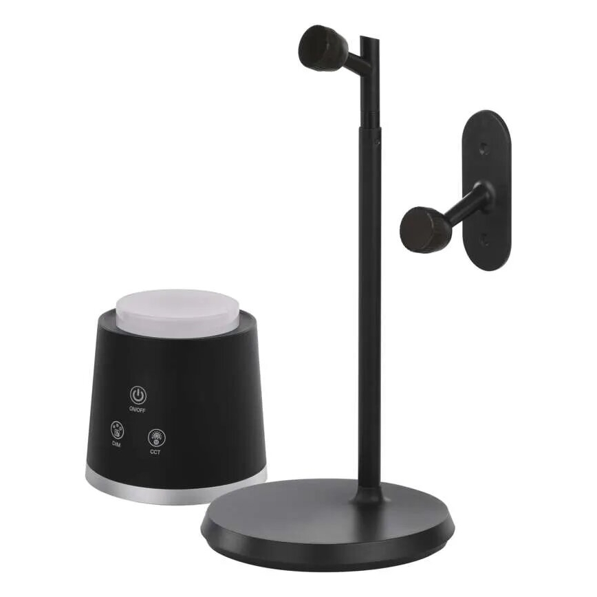 LED Ljusreglerad uppladdningsbar bordslampa 04.01.2001 LED/6W/3,7V 3000K/4000K/6500K 1500mAh svart