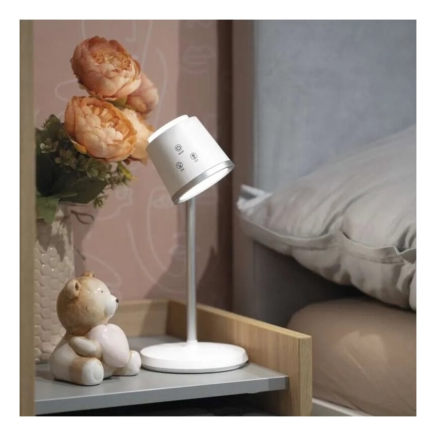 LED Ljusreglerad uppladdningsbar bordslampa 04.01.2001 LED/6W/3,7V 3000K/4000K/6500K 1500mAh vit