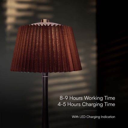 LED Dimbar uppladdningsbar touch bordslampa LED/1,5W/5V 3000/4000/6000K 1800 mAh brun