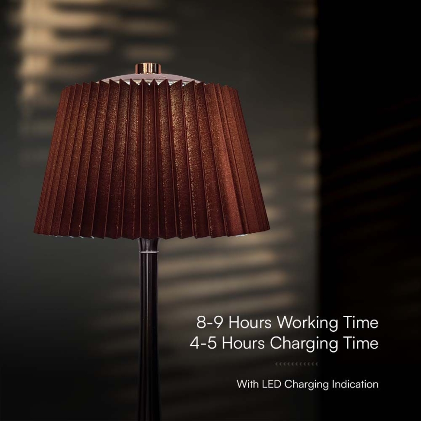LED Dimbar uppladdningsbar touch bordslampa LED/1,5W/5V 3000/4000/6000K 1800 mAh brun