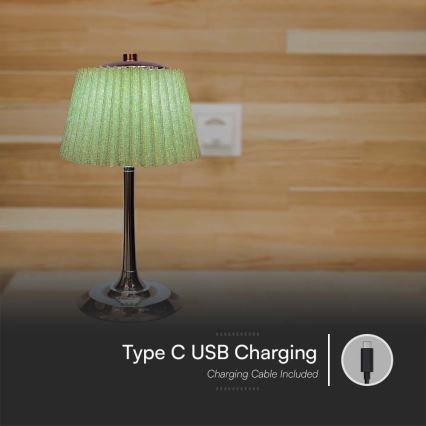 LED Dimbar uppladdningsbar touch bordslampa LED/1,5W/5V 3000/4000/6000K 1800 mAh grön