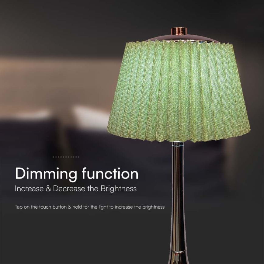 LED Dimbar uppladdningsbar touch bordslampa LED/1,5W/5V 3000/4000/6000K 1800 mAh grön