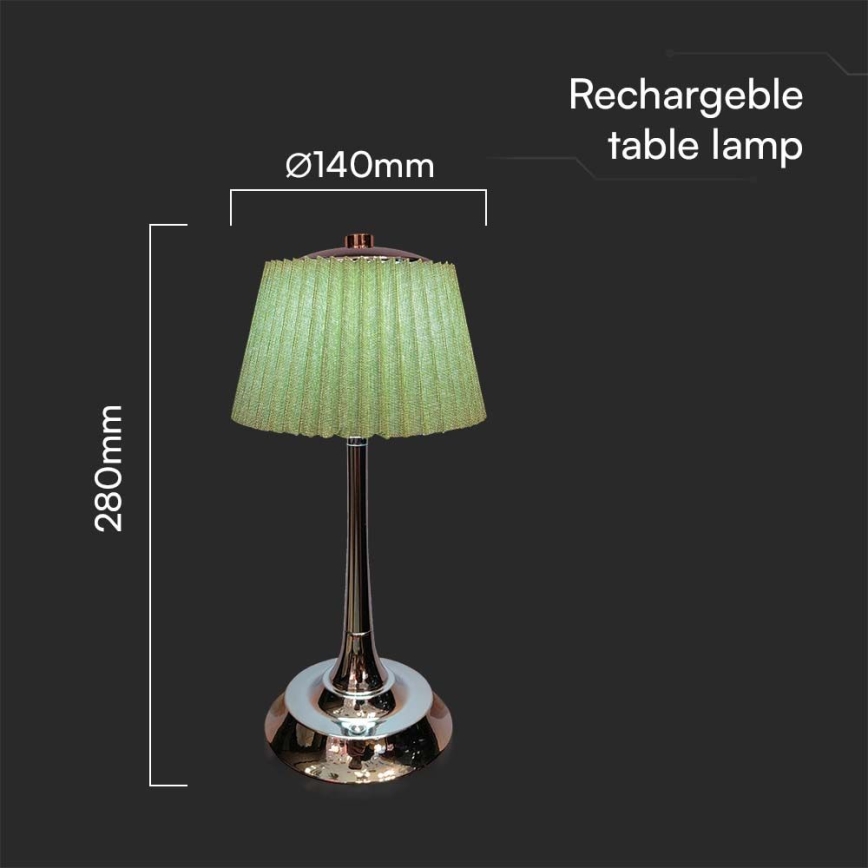 LED Dimbar uppladdningsbar touch bordslampa LED/1,5W/5V 3000/4000/6000K 1800 mAh grön