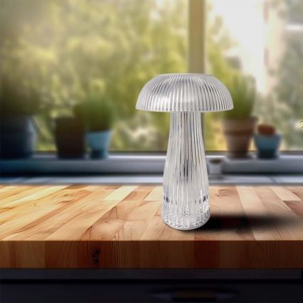 LED Dimbar uppladdningsbar touch bordslampa LED/1W/5V 3000-6000K 1800 mAh genomskinlig