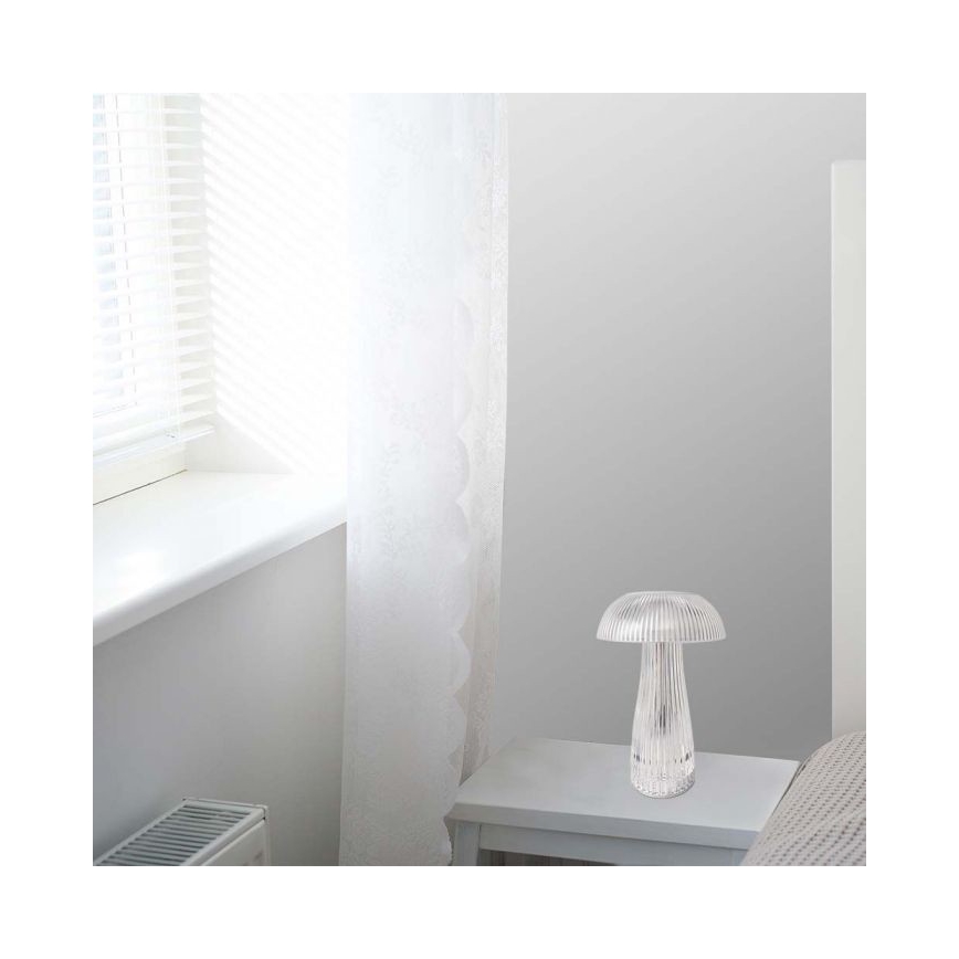 LED Dimbar uppladdningsbar touch bordslampa LED/1W/5V 3000-6000K 1800 mAh genomskinlig