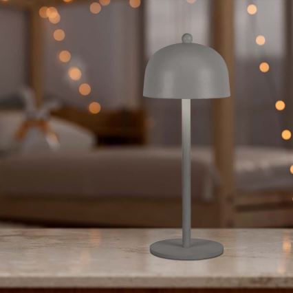 LED Dimbar uppladdningsbar touch bordslampa LED/1W/5V 3000-6000K 1800 mAh grå
