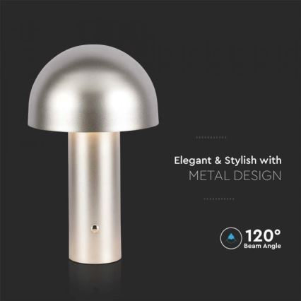 LED Dimbar uppladdningsbar touch bordslampa LED/1W/5V 3000-6000K 1800 mAh guld