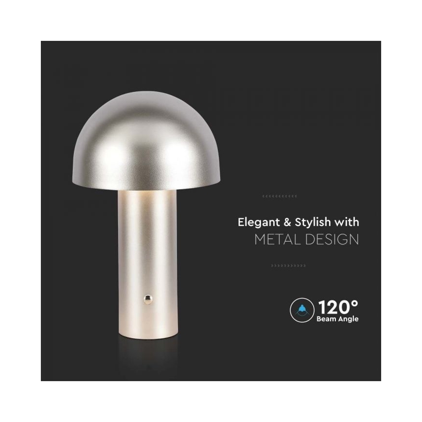 LED Dimbar uppladdningsbar touch bordslampa LED/1W/5V 3000-6000K 1800 mAh guld