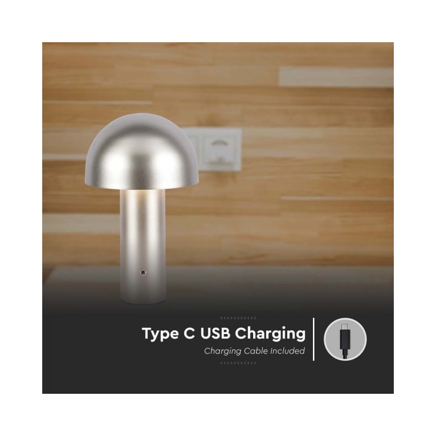 LED Dimbar uppladdningsbar touch bordslampa LED/1W/5V 3000-6000K 1800 mAh guld
