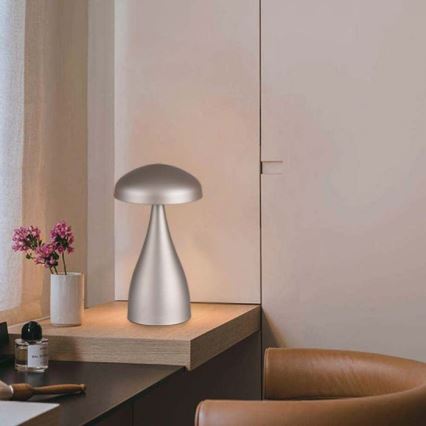 LED Dimbar uppladdningsbar touch bordslampa LED/1W/5V 3000-6000K 1800 mAh silver