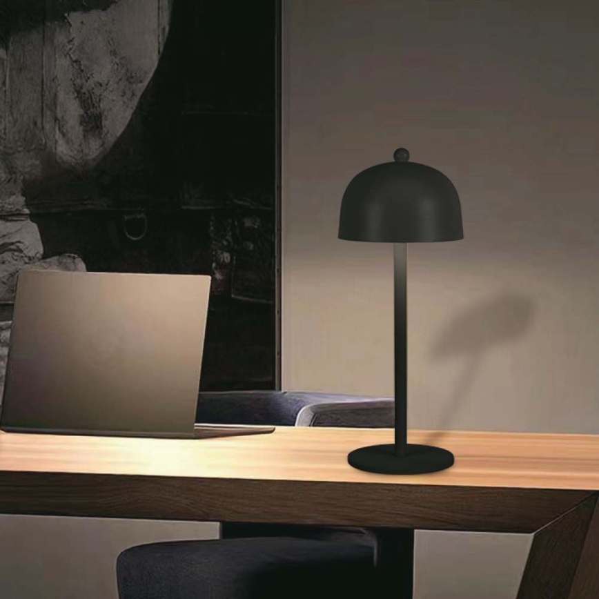 LED Dimbar uppladdningsbar touch bordslampa LED/1W/5V 3000-6000K 1800 mAh svart