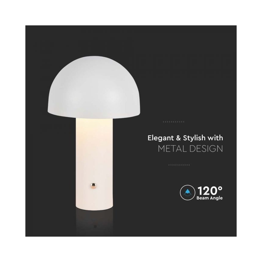 LED Dimbar uppladdningsbar touch bordslampa LED/1W/5V 3000-6000K 1800 mAh vit