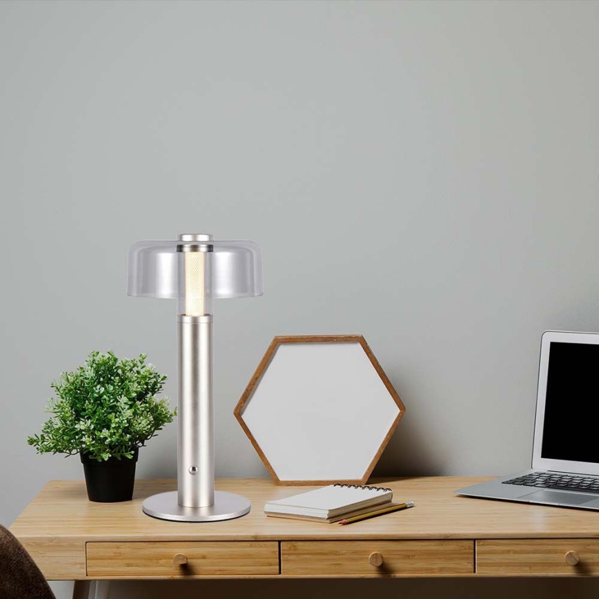 LED Dimbar uppladdningsbar touch bordslampa LED/1W/5V 3000K 1800 mAh guld