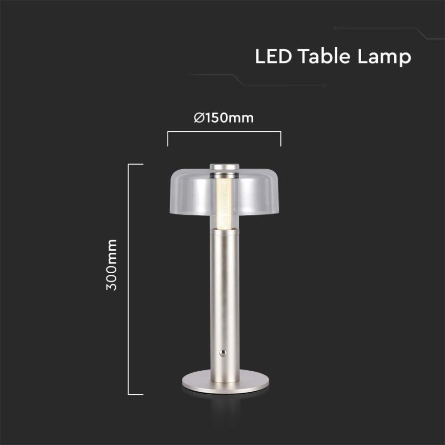 LED Dimbar uppladdningsbar touch bordslampa LED/1W/5V 3000K 1800 mAh guld