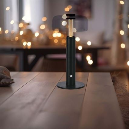 LED Dimbar uppladdningsbar touch bordslampa LED/1W/5V 3000K 1800 mAh svart