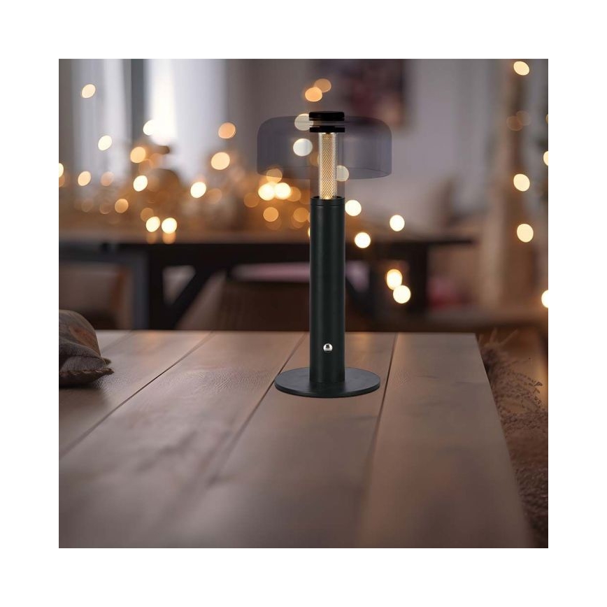 LED Dimbar uppladdningsbar touch bordslampa LED/1W/5V 3000K 1800 mAh svart
