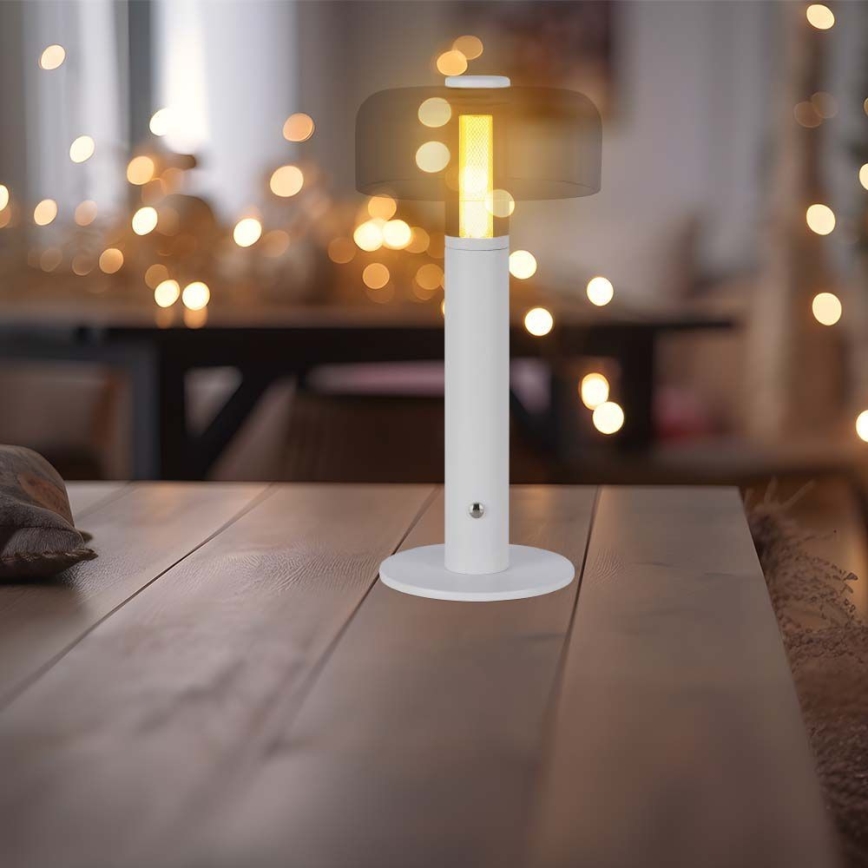 LED Dimbar uppladdningsbar touch bordslampa LED/1W/5V 3000K 1800 mAh vit