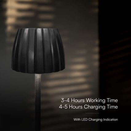LED Dimbar uppladdningsbar touch bordslampa LED/2,7W/5V 3000/4000/6000K 1800 mAh svart