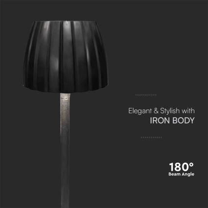 LED Dimbar uppladdningsbar touch bordslampa LED/2,7W/5V 3000/4000/6000K 1800 mAh svart