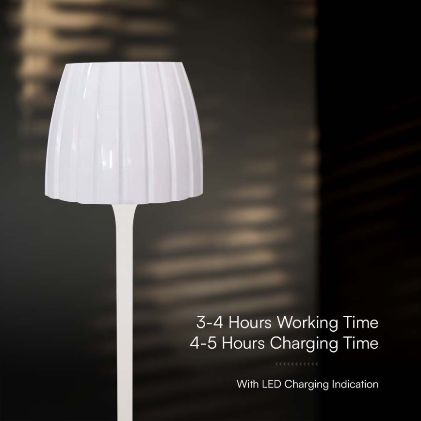 LED Dimbar uppladdningsbar touch bordslampa LED/2,7W/5V 3000/4000/6000K 1800 mAh vit