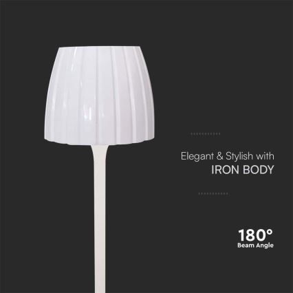 LED Dimbar uppladdningsbar touch bordslampa LED/2,7W/5V 3000/4000/6000K 1800 mAh vit