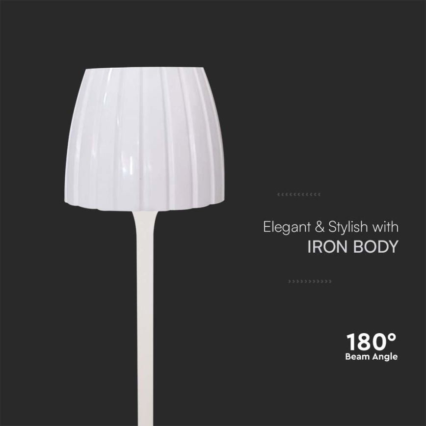 LED Dimbar uppladdningsbar touch bordslampa LED/2,7W/5V 3000/4000/6000K 1800 mAh vit