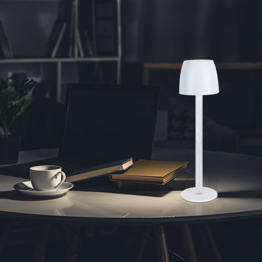LED Dimbar uppladdningsbar touch bordslampa LED/3W/5V 3000K 1800 mAh vit